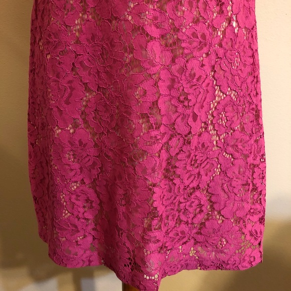 Eliza J Lace Purple Pink Off the Shoulder Dress - Picture 6 of 14